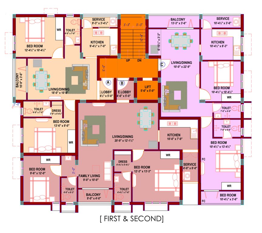  venkatam Venkatam Cluster Plan from 1st to 2nd Floor