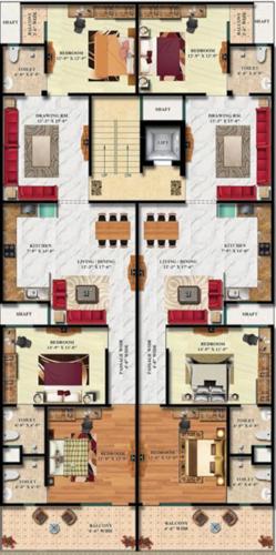  property-parlour-homes Property Parlour Homes Cluster Plan For Typical Floor Plan