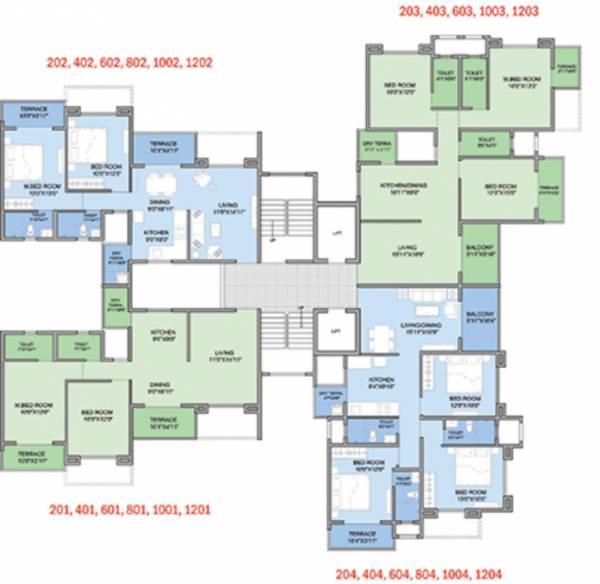  a-garden-city T Cluster Plan For Typical Floor Plan