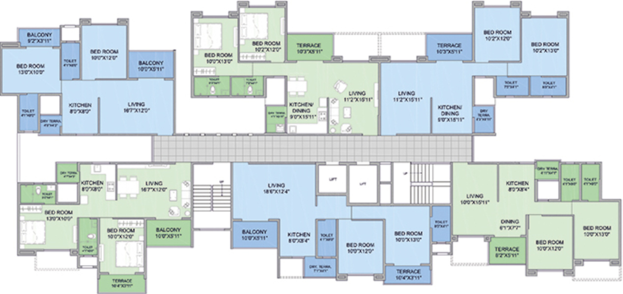  a garden city U Cluster Plan For Typical Floor Plan