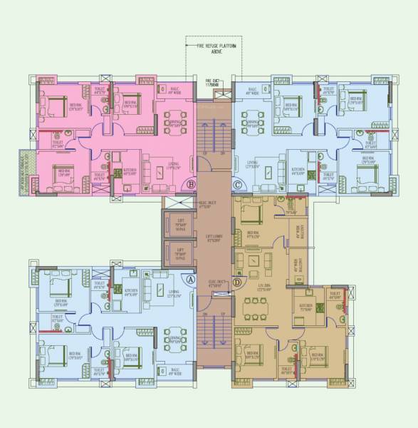 Block 4 Cluster Plan from 5th to 11th Floor seasonss Block 4 Cluster Plan from 5th to 11th Floor