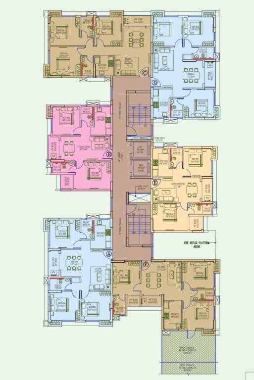  seasonss Block 5 Cluster Plan from 1st to 12th Floor