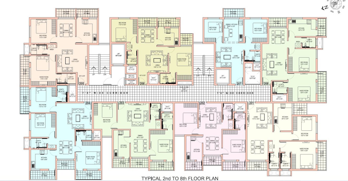  palm hills block b Block B Cluster Plan from 2nd to 8th Floor