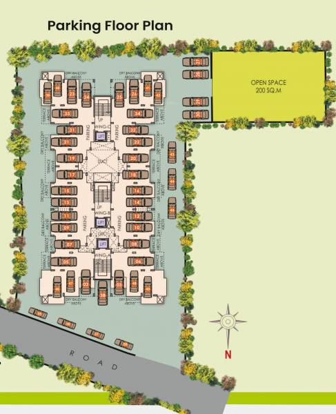  sky-park A, B And C Wing Cluster Plan for Ground Floor