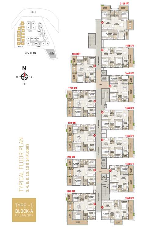  mackennas Block A Cluster Plan from 2nd to 14th Floor