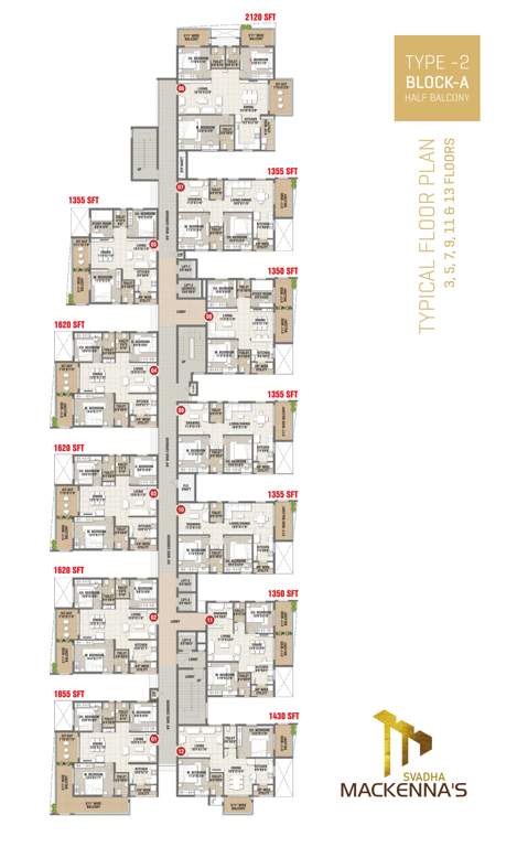  mackennas Block A Cluster Plan from 3rd to 13th Floor