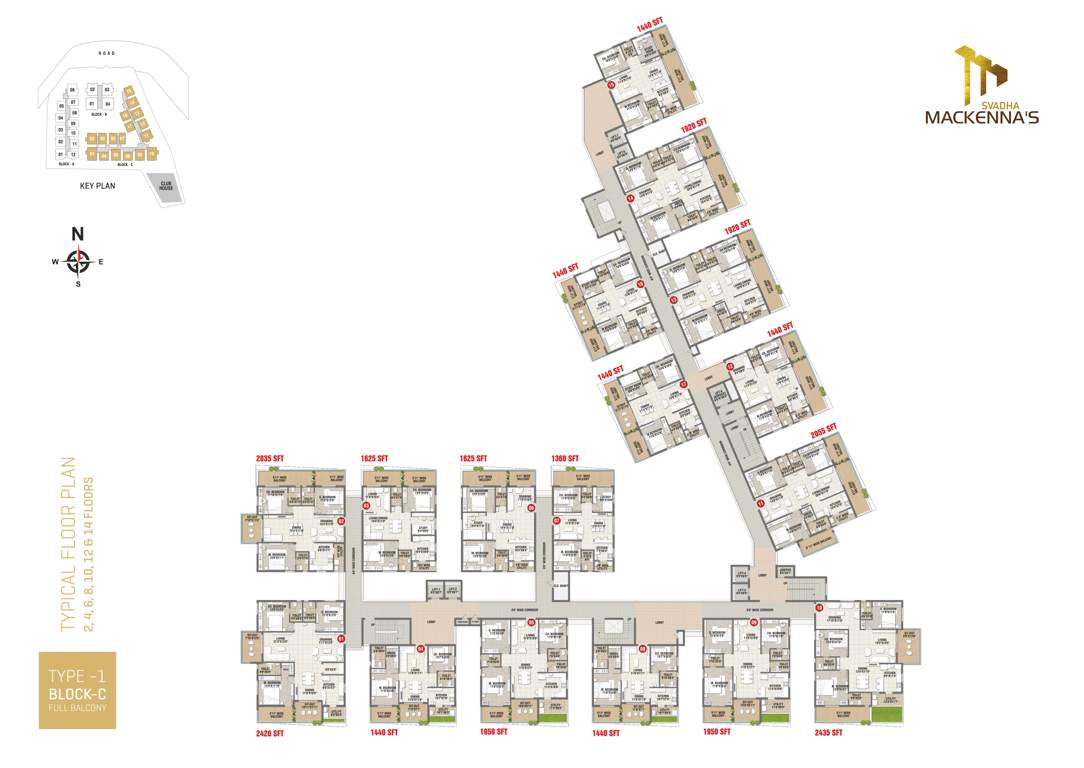 mackennas Block C Cluster Plan from 2nd to 14th Floor