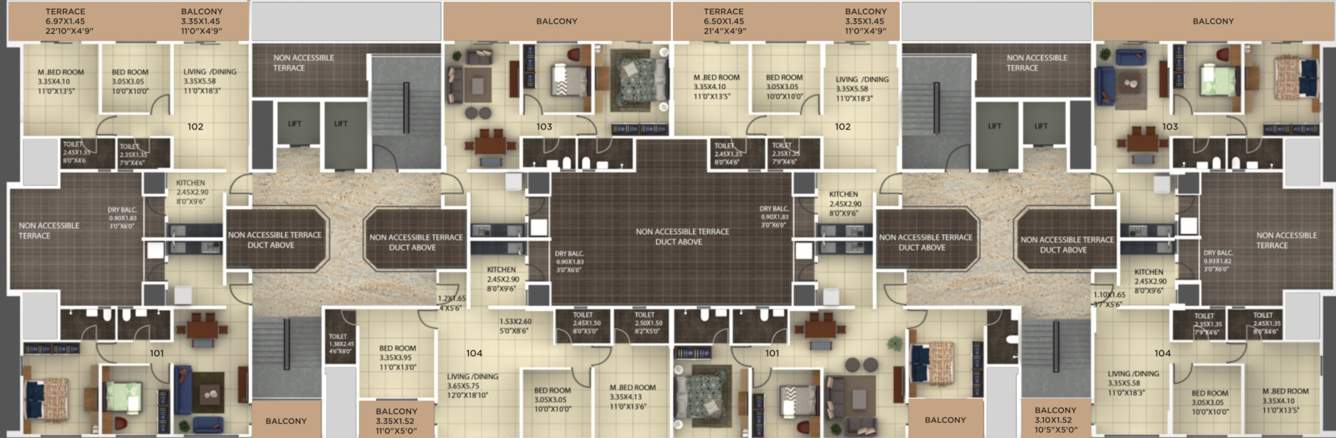  samruddhi a6 and a7 building A6 And A7 Cluster Plan For 1st Floor
