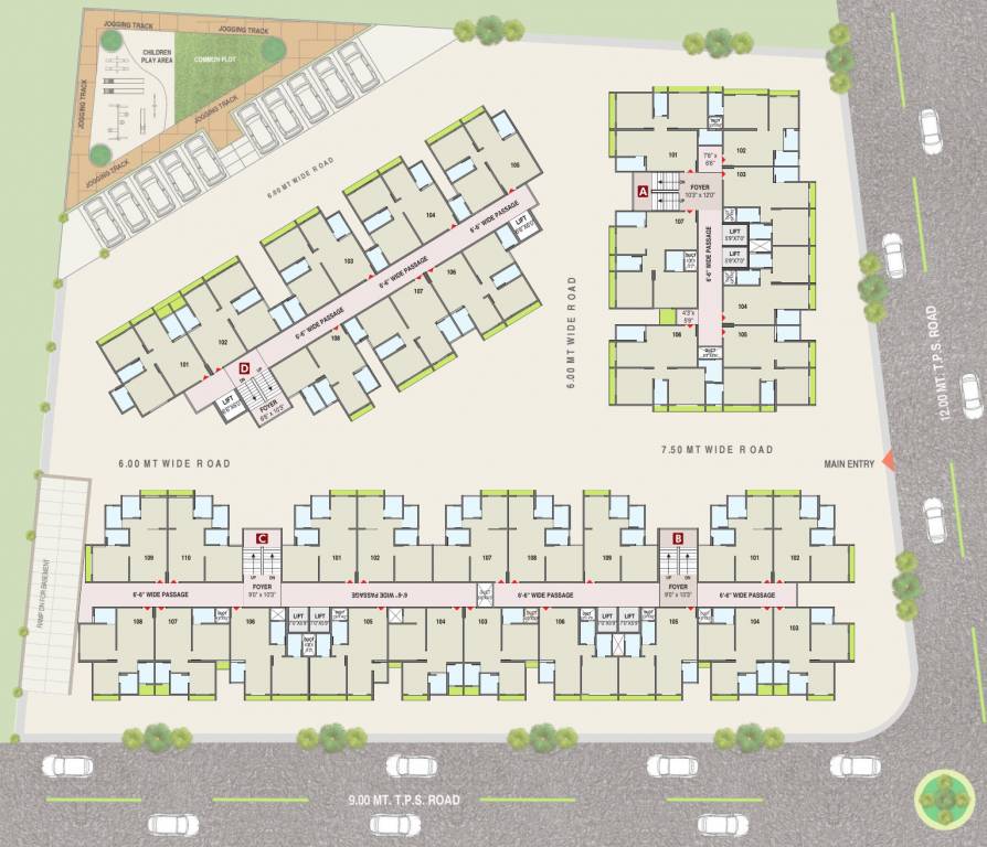  anmol sky Block A&B&C&D Cluster Plan from 1st to 6th Floor