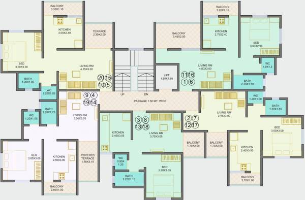  sukruti B Wing Cluster Plan From 1st To 4th Floor