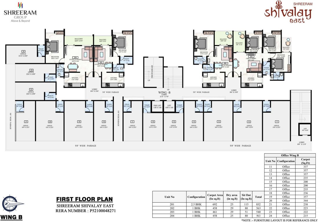  shivalay east B Cluster Plan For 1st Floor