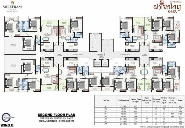  shivalay-east B Cluster Plan For 2nd Floor