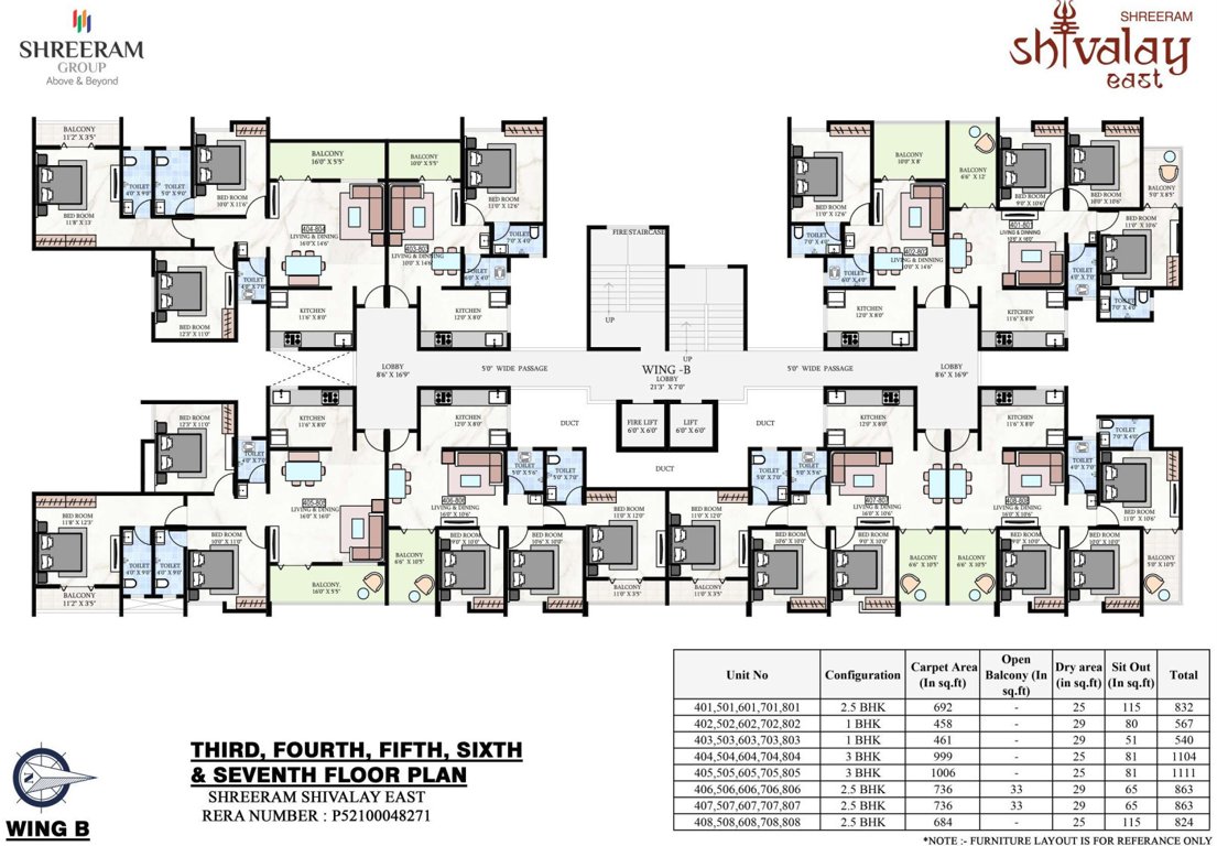  shivalay east B Cluster Plan From 3rd To 7th Floor