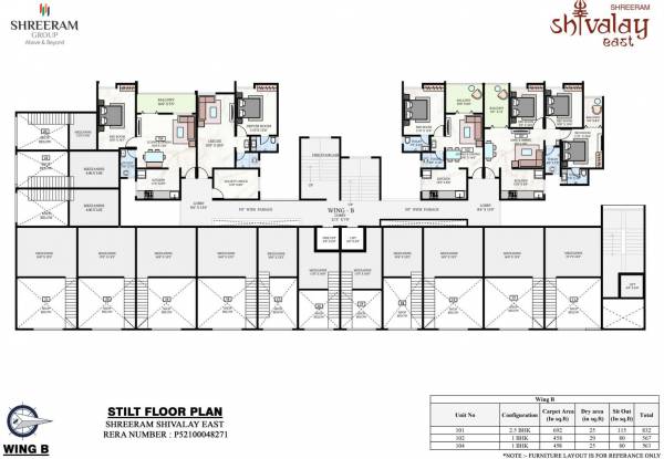  shivalay-east B Stilt Cluster Plan