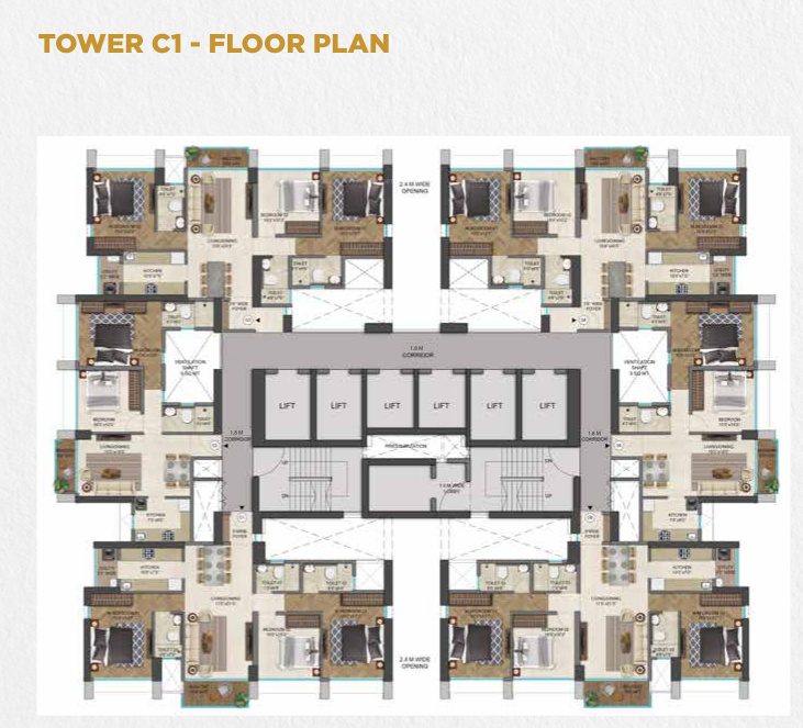  25 hourlife tower c1 Tower C1 Building No 2 Cluster Plan