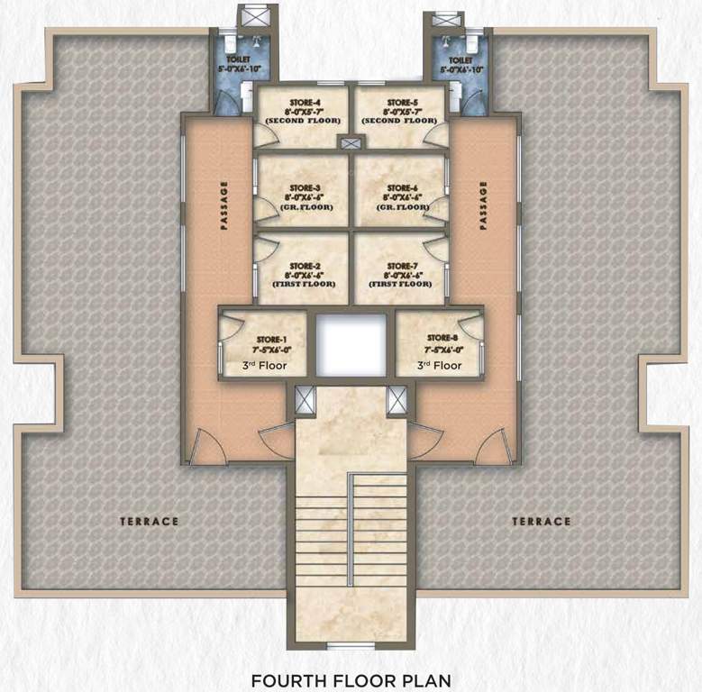 omaxshiva3 T1, T2, T3, T4, T5, T6,T7,T8,T9,T10,T11 Cluster Plan for 4th Floor