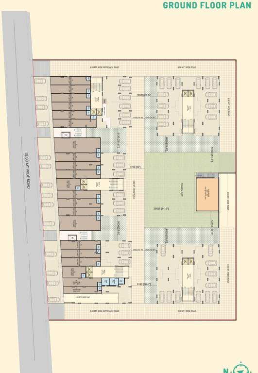  serene sparkles Block A, Block B, Block C, Block D, Block E Cluster Plan for ground Floor
