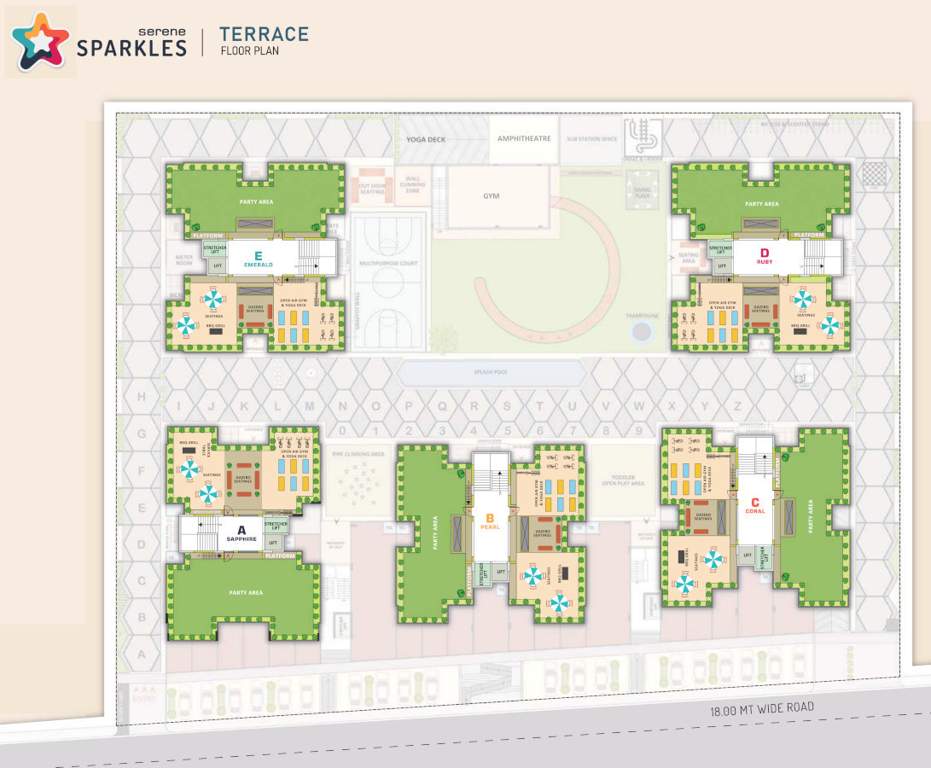  serene sparkles Block A To E Terrace Cluster Plan