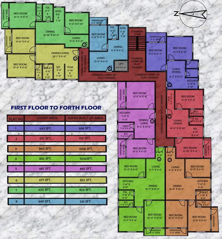 matree chaya apartment Matree Chaya Apartment Cluster Plan from 1st to 4th Floor