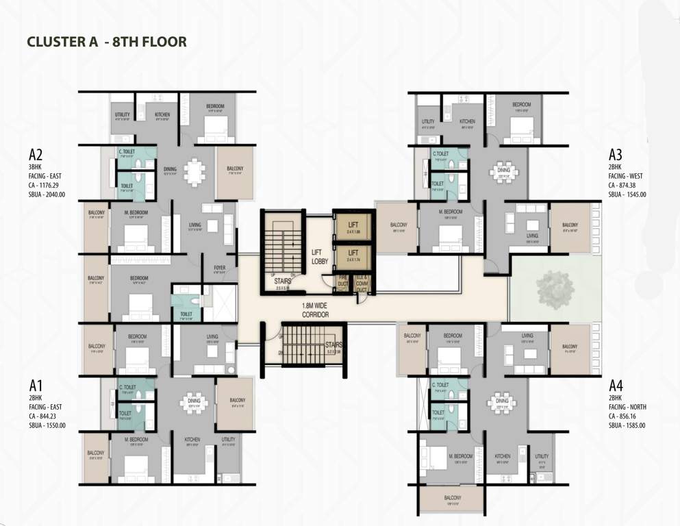  high garden ELV High Garden Cluster Plan For A 8th Floor