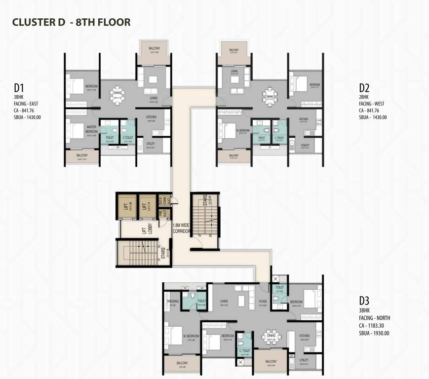  high garden ELV High Garden Cluster Plan For D 8th Floor