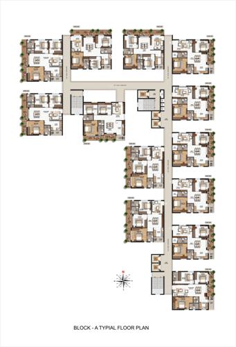  hariharas-sri-sai-kakatiya Block A Cluster Plan from 1st to 18th Floor
