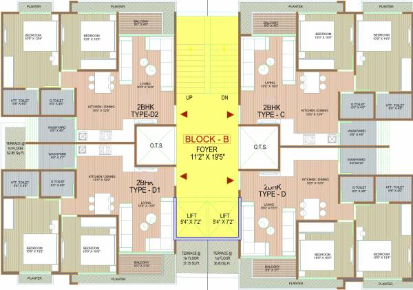  orchid Block B Typical Cluster Plan