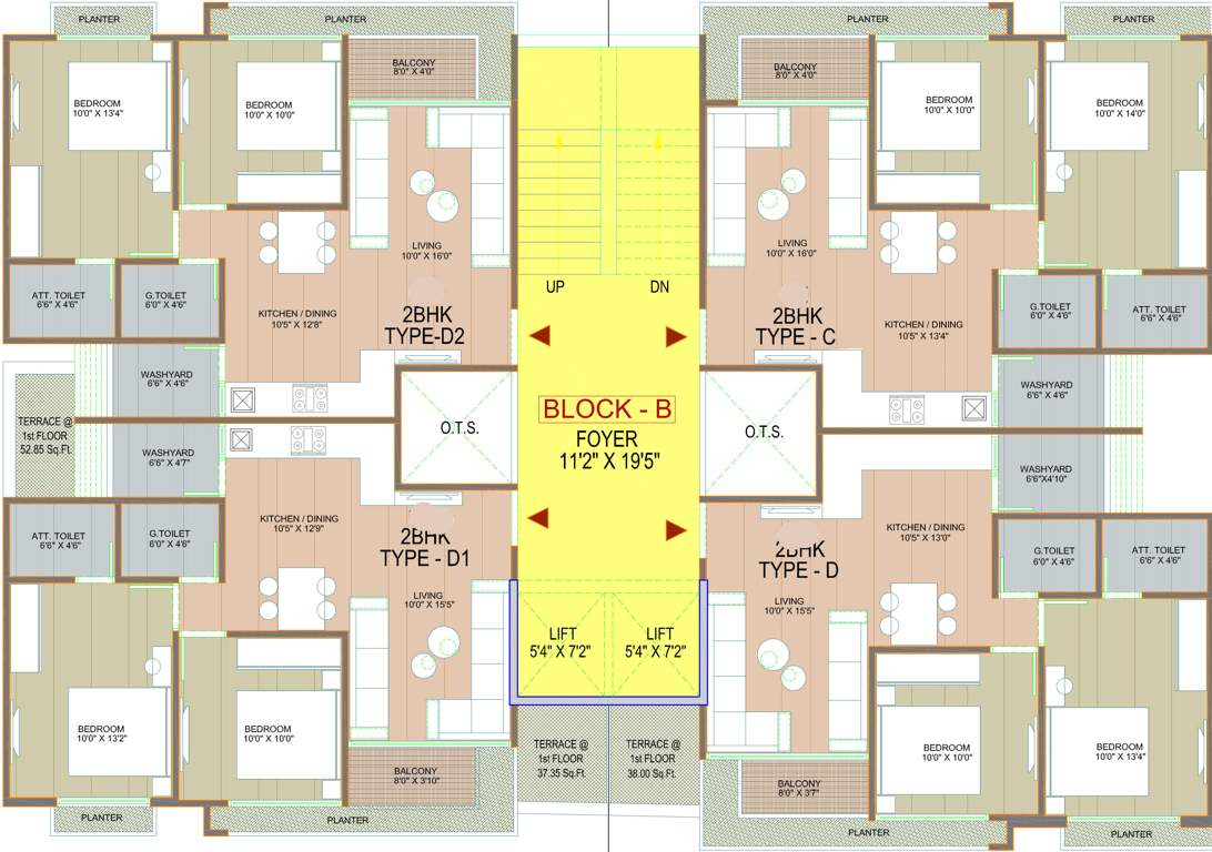  orchid Block B Typical Cluster Plan