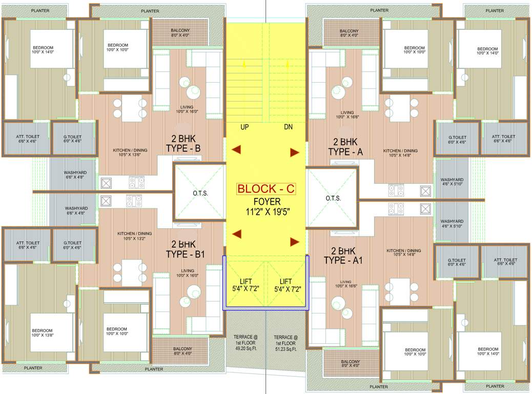  orchid Block C Typical Cluster Plan