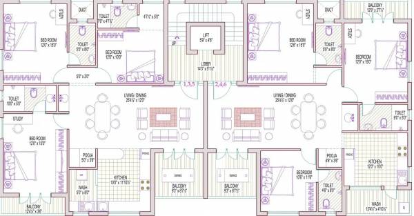  anugraha Anugraha Cluster Plan From 1st To 3rd Typical Floor Plan