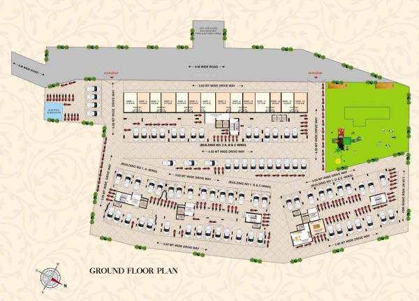  gokuldham Building No 1 D-E -Wing, A, B And C Cluster Plan for ground Floor