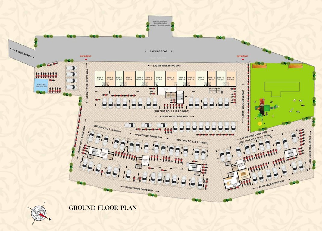  gokuldham Building No 1 D E  Wing, A, B And C Cluster Plan for ground Floor