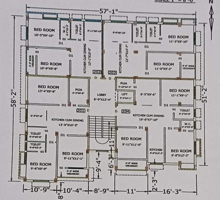  sekhar kunj Sekhar Kunj Cluster Plan from 1st to 4th Floor