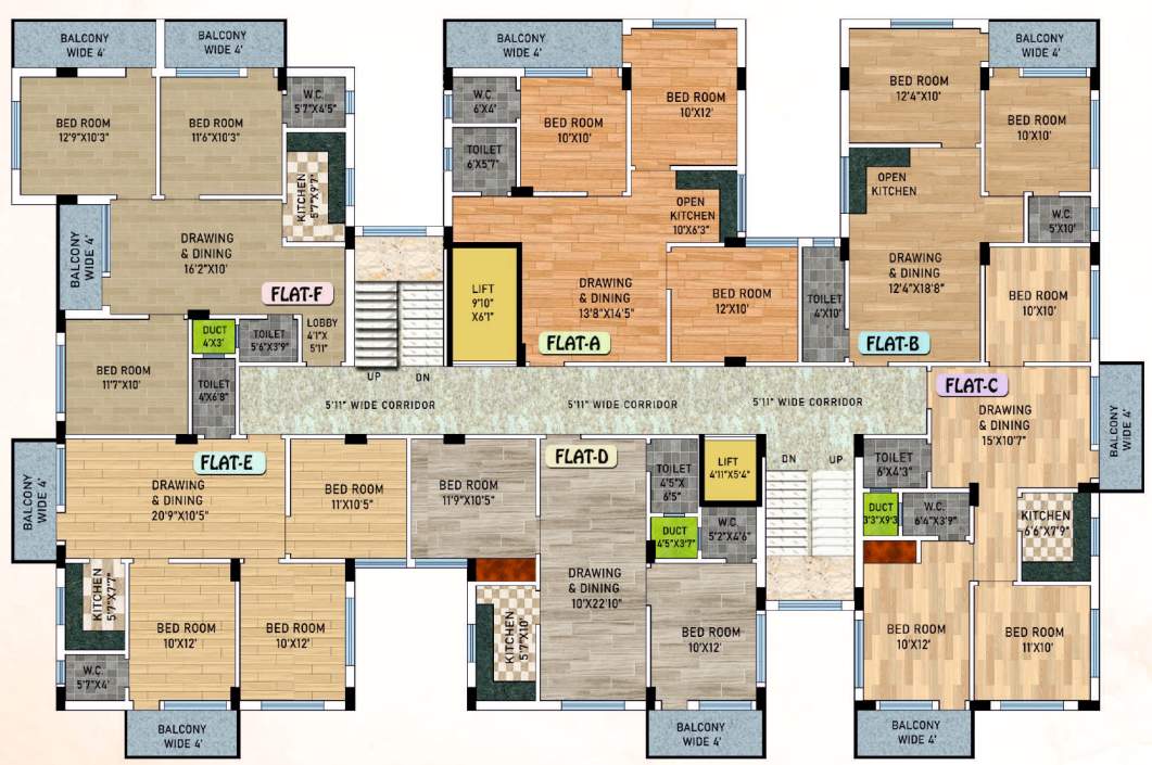  bankura new township Block 2 Cluster Plan from 1st to 6th Floor