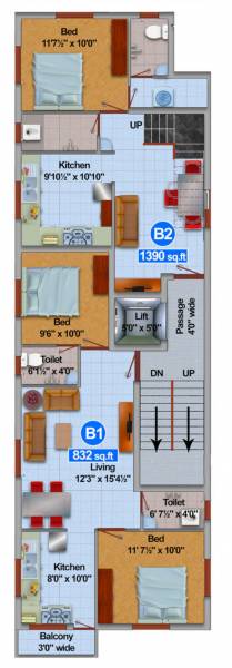  sai-resedency Sai Resedency Cluster Plan for 1st Floor