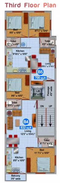  sai-resedency Sai Resedency Cluster Plan for 3rd Floor