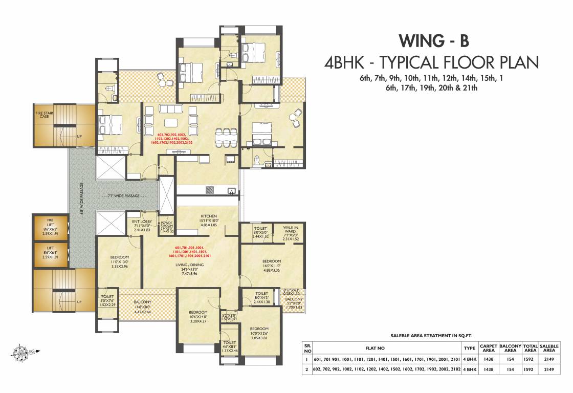 hillcrest Hillcrest Wing B Typical Cluster Plan