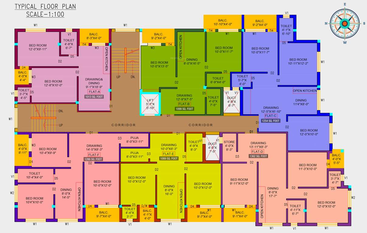 anushree apartment Anushree Apartment Cluster Plan from 1st to 7th Floor