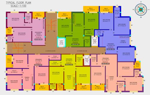 Anushree Apartment Cluster Plan from 1st to 7th Floor anushree-apartment Anushree Apartment Cluster Plan from 1st to 7th Floor