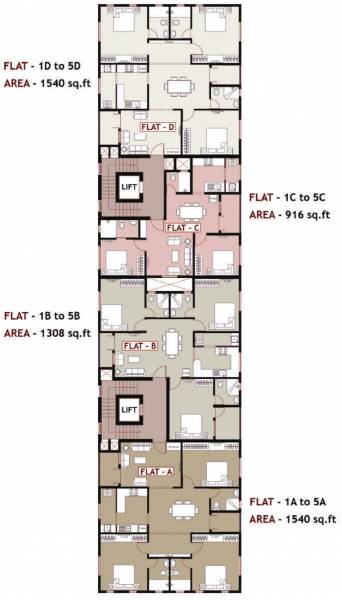  summit Ramaniyam Summit Cluster Plan From 1st To 5th Floor