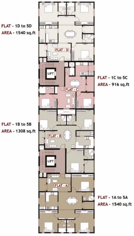  summit Ramaniyam Summit Cluster Plan From 1st To 5th Floor