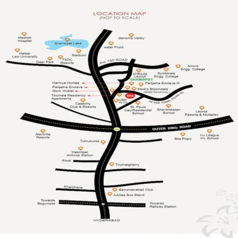  parijatha pride Location Plan
