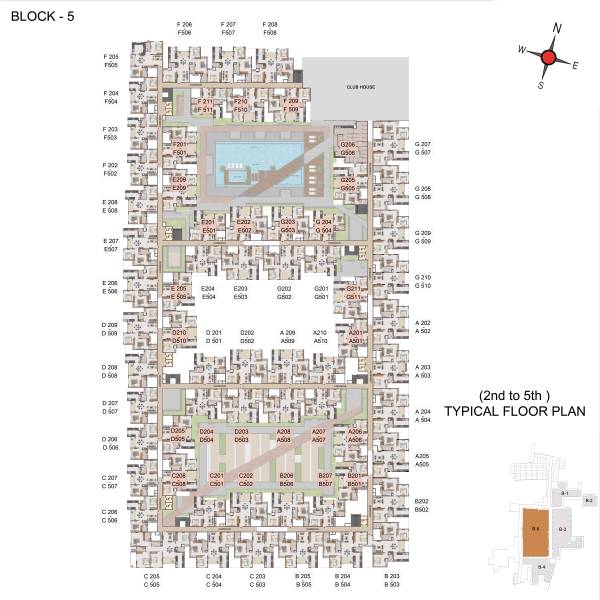 Block 5 Cluster Plan from 2nd to 5th Floor flagship Block 5 Cluster Plan from 2nd to 5th Floor