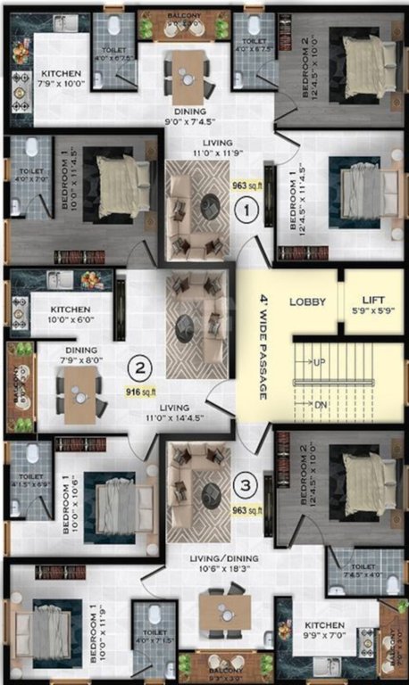  zara Zara Cluster Plan from 1st to 5th Floor