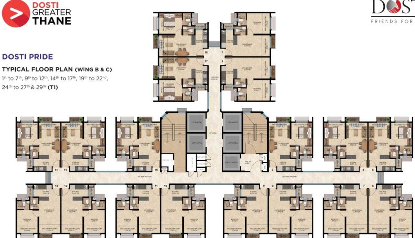 greater thane sector 3a cluster 2 phase 3 Dosti Grater Thane Cluster Plan