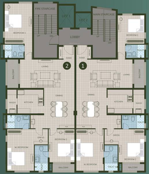  vipassana Vipassana Cluster Plan For Typical Floor Plan