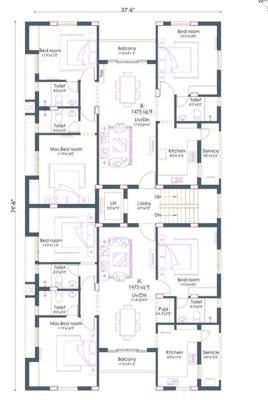  nalanda-enclave Nalanda Enclave Cluster Plan from 1st to 4th Floor