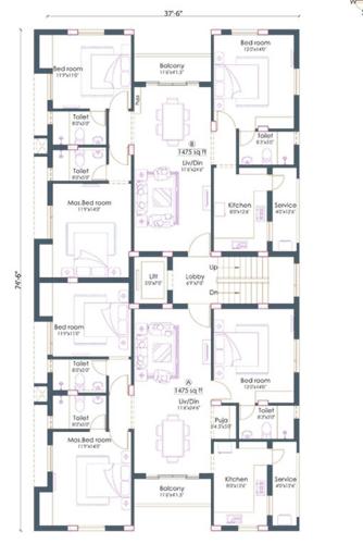  nalanda-enclave Nalanda Enclave Cluster Plan from 1st to 4th Floor