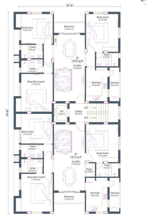  nalanda enclave Nalanda Enclave Cluster Plan from 1st to 4th Floor