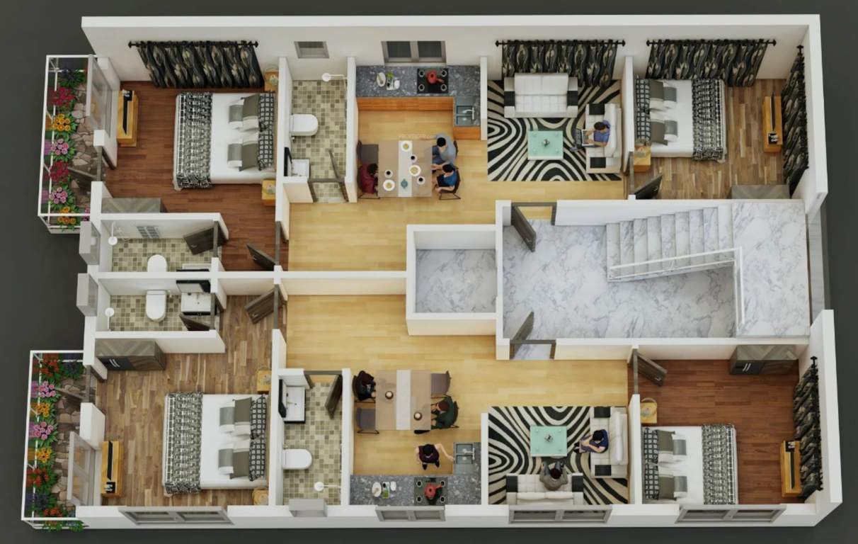  silver dream Silver Dream Cluster Plan For Typical Floor 3D Plan